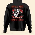 From The First Kiss Till The Last Breath - Personalized Matching Couple Back Printed Hoodies - Image 5