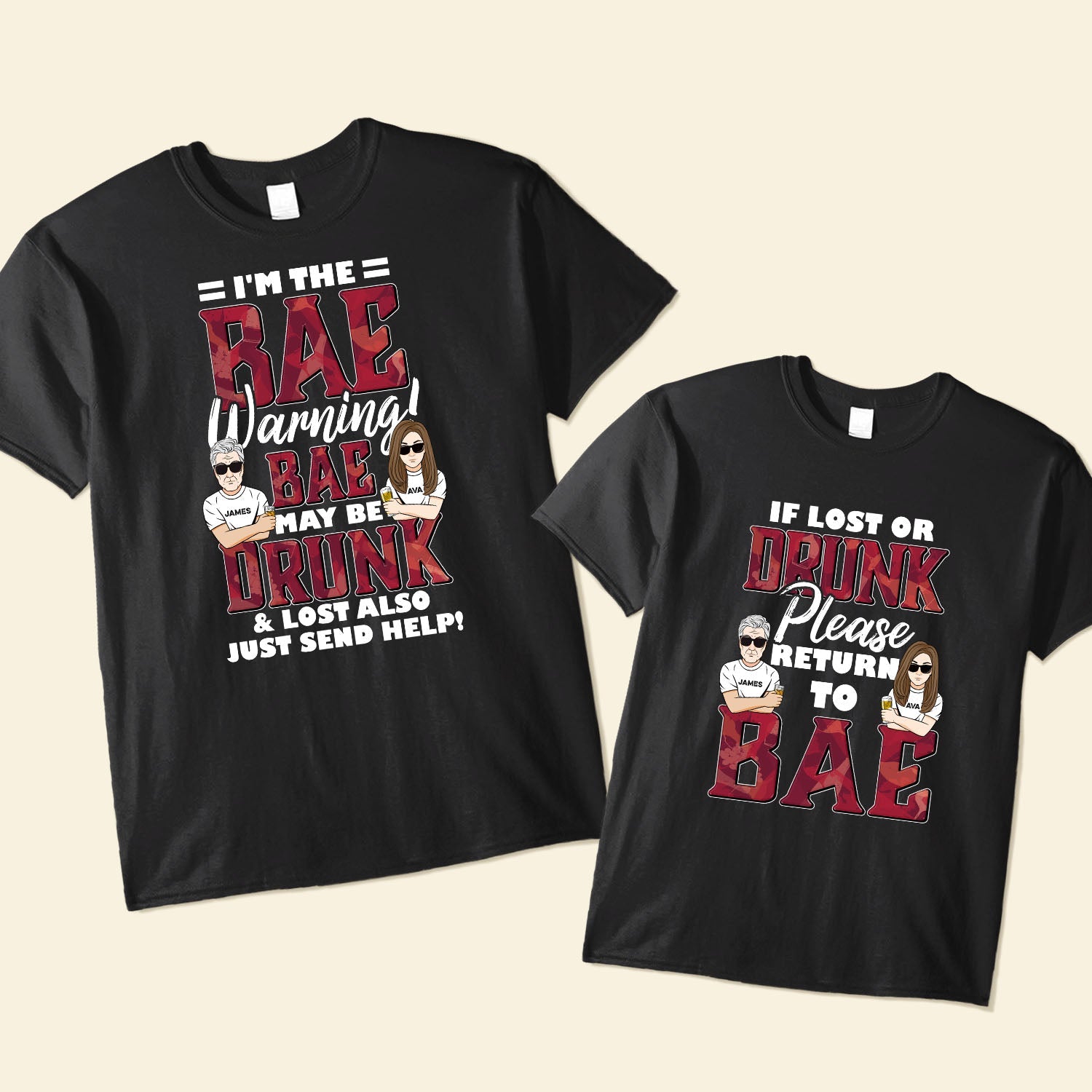 If-Lost-Or-Drunk-Personalized-Matching-Couple-Shirts_1.jpg If Lost Or Drunk - Personalized Matching Couple Shirts - Image 1
