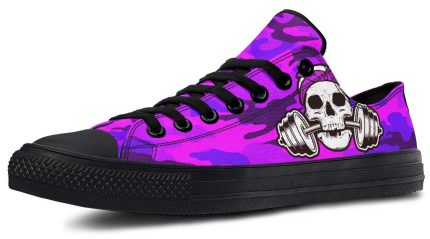 Pink Camo Skull Edition Low-Top Gym Sneakers