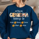 This Grandma Belongs To Autumn Pattern- PersonalizedOne Size Shirt - Image 4