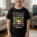 100 Days Of School School Boys Girls Kids Gift - Personalized Shirt - Image 3