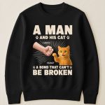 A Man And His Cat - PersonalizedOne Size Shirt - Image 3