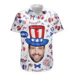 Custom Face Funny Happy 4th Of July - Personalized Photo Hawaiian Shirt - Independence Day Shirt - Image 5