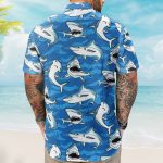 Customize Big Funny Photo With Sharks Pattern - Custom Photo Hawaiian Shirts - Image 5