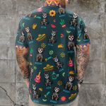 Day Of The Dead Dog Cat Hispanic Mexican Latinos Latinx - Personalized Hawaiian Shirt - Image 2
