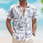 Hunting Fishing Camping Hiking Kayaking Toile De Jouy - Personalized Hawaiian Shirt