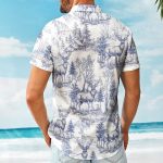 Hunting Fishing Camping Hiking Kayaking Toile De Jouy - Personalized Hawaiian Shirt - Image 2