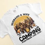 Husband And Wife Camping Partners For Life - Personalized Matching Shirts - Image 3