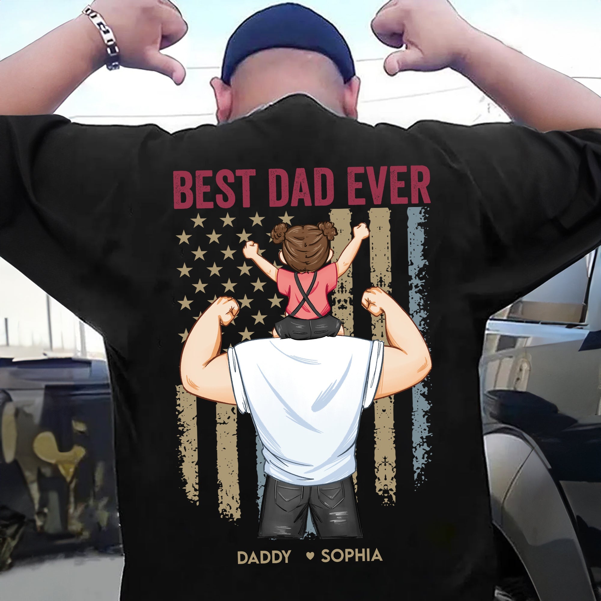 Proud-As-The-Best-Dad-Ever-Personalized-Back-Printed-Shirt_1.jpg Proud As The Best Dad Ever - Personalized Back PrintedOne Size Shirt - Image 1