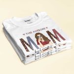 This Awesome Mom Belongs To - PersonalizedOne Size Shirt - Cute Kids Peeking - Image 2